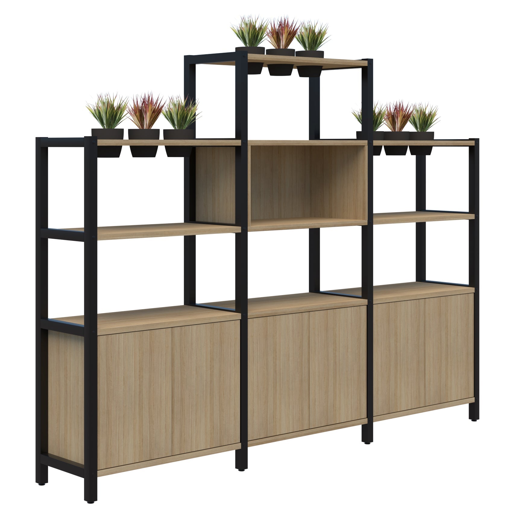 Grid 40 Storage / Planter Shelves - 4-5 Tier Inc Artificial Plants