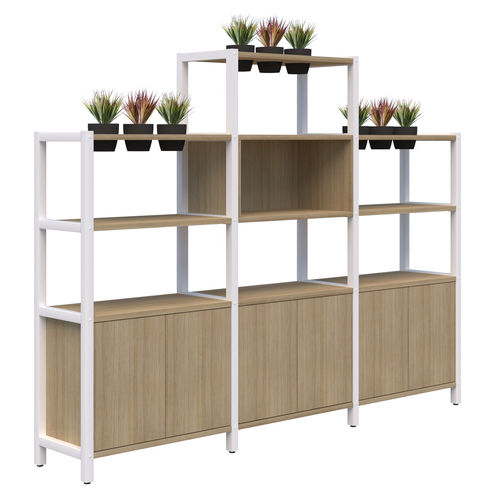 Grid 40 Storage / Planter Shelves - 4-5 Tier Inc Artificial Plants