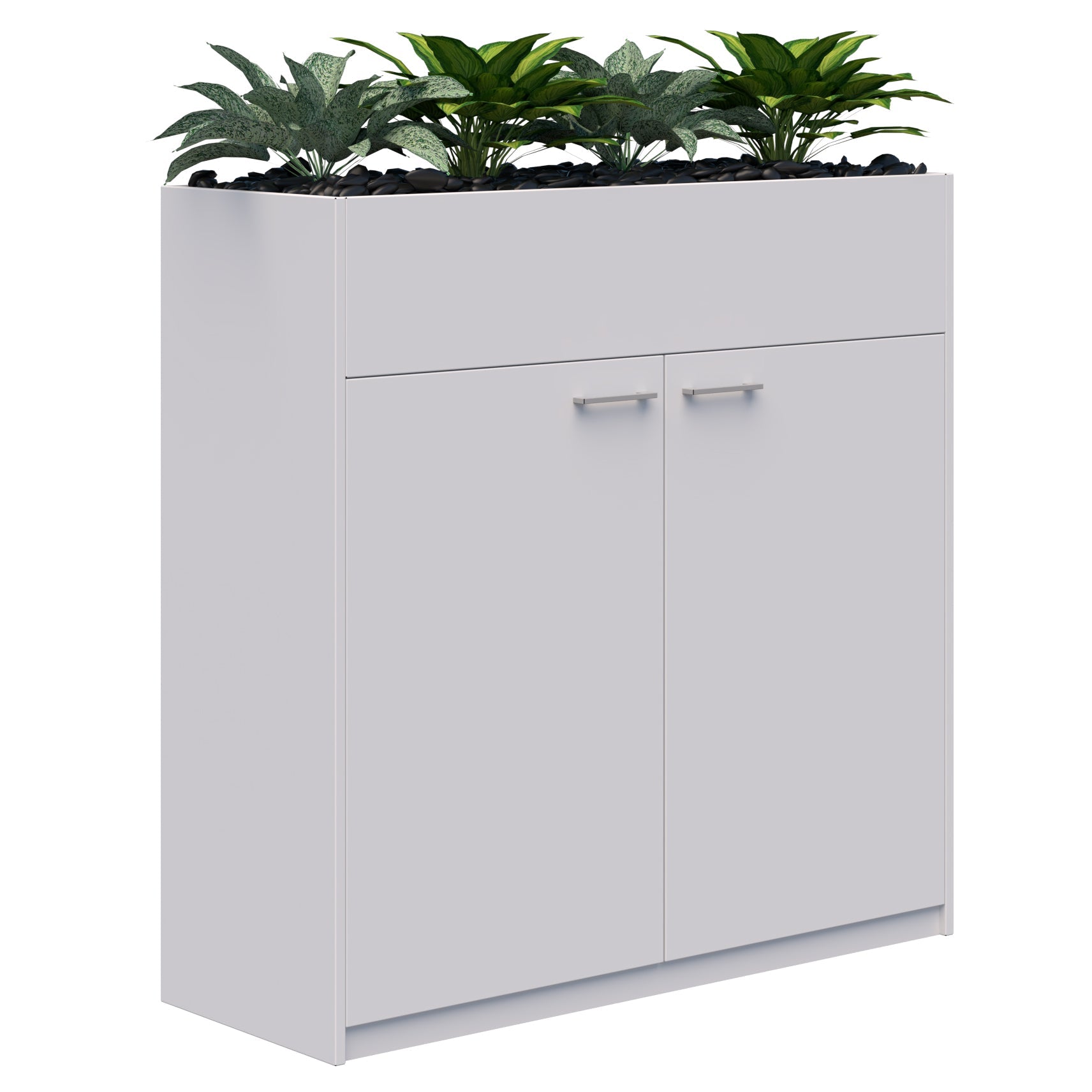 Fiord® Planter Cabinet inc. Artificial Plants